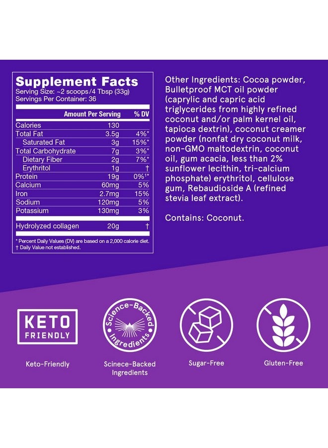 Bulletproof Chocolate Collagen Protein Powder with MCT Oil, 19g Protein, 42.3 Oz, Value Size, Collagen Peptides and Amino Acids for Healthy Skin, Bones and Joints - Image 2