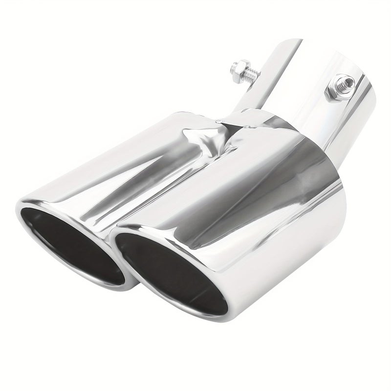 Stainless Steel Dual Outlet Straight Exhaust Head Universal for Cars 38mm to 53mm Diameter Long Modern Rust Resistant Performance Auto Accessory - Image 3