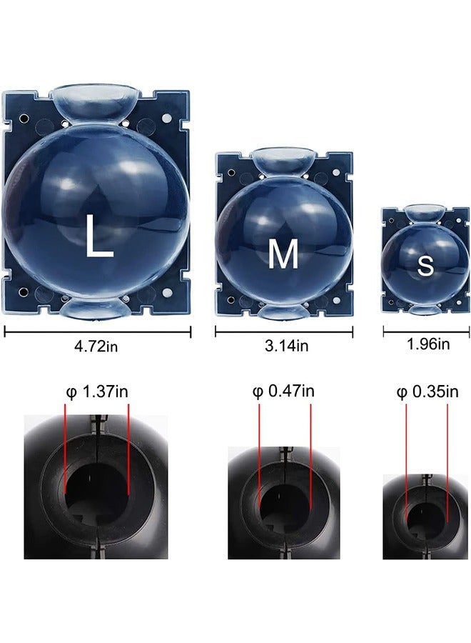 إسكدنيا 9 قطع طقم انتشار طبقات الهواء مع روابط مضغوطة ، كرة تطعيم نصف شفافة قابلة لإعادة الاستخدام ، قرون طبقات الهواء واضحة ، صندوق تطعيم تأصيل النبات لمحطات الانتشار السريع (S + M + L) - Image 2