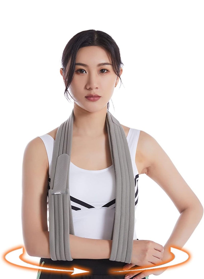 ماسكابوني حمالة ذراع طبية مريحة وخفيفة الوزن وقابلة للتعديل مقاس 71 انش/180 سم، حزام دعم الذراع الطبي الفعال للاساور الدوارة الممزقة والذراع والمعصم واليد والكوع والكسر - Image 1