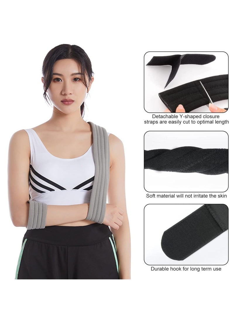 ماسكابوني حمالة ذراع طبية مريحة وخفيفة الوزن وقابلة للتعديل مقاس 71 انش/180 سم، حزام دعم الذراع الطبي الفعال للاساور الدوارة الممزقة والذراع والمعصم واليد والكوع والكسر - Image 2