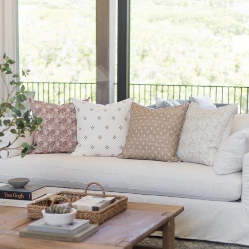 Woven Nook Modern Luxurious Decorative Boho Throw Pillow Covers Durable Quality Machine Washable 100 Cotton Canvas Dover Set 4 Pack 18 x 18 - Image 3