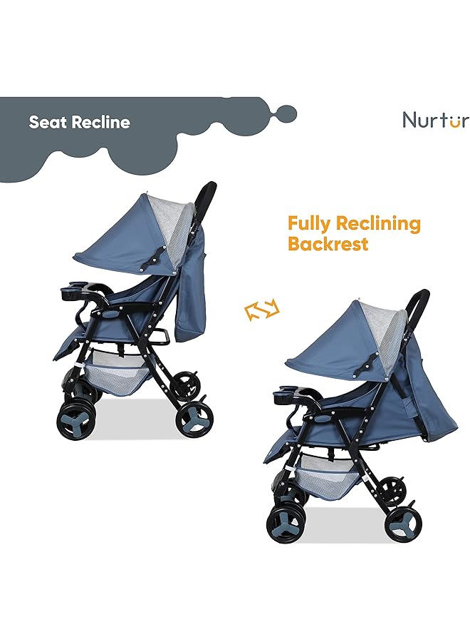 Nurtur Ryder Ultra Compact Lightweight Baby Travel Stroller With Storage Basket Detachable Food Tray - Image 5
