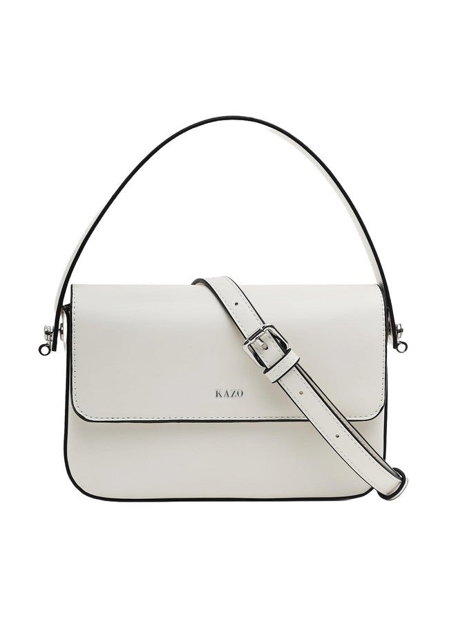 Kazo Simon Sling | Premium Faux Leather Handbag for Women | Sleek Modern Crossbody with Adjustable Strap | Off-white - Image 1