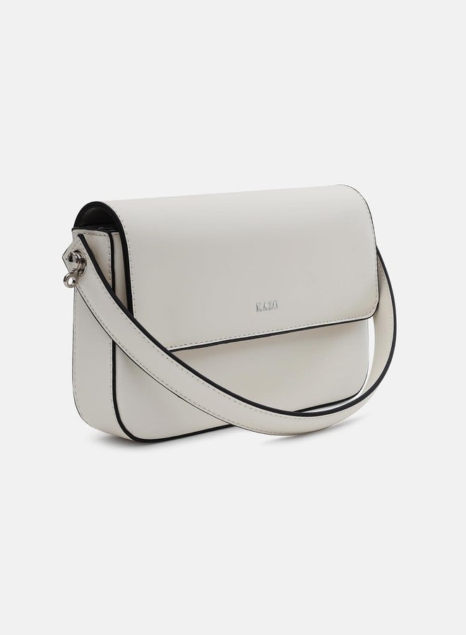 Kazo Simon Sling | Premium Faux Leather Handbag for Women | Sleek Modern Crossbody with Adjustable Strap | Off-white - Image 5