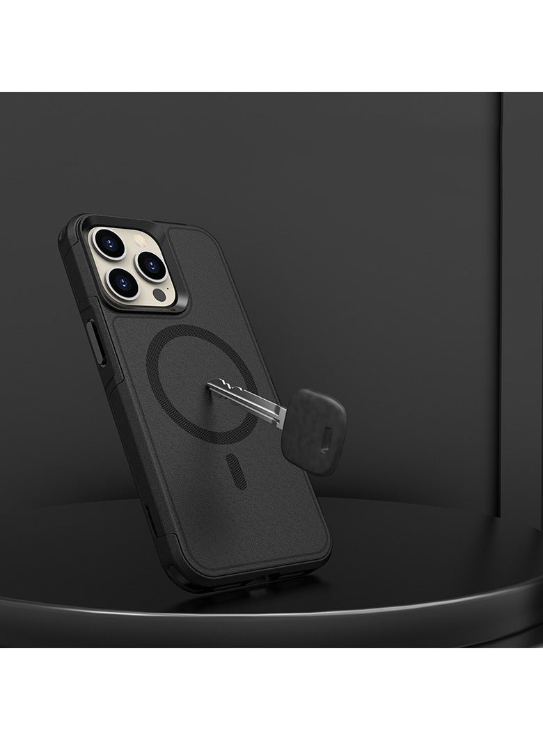 غطاء الحالة المغناطيسية لـ iPhone 15 Pro 5G ، [متوافق مع Magsafe] [Mil-Grade Drop Protection] Dropproof الثقيلة الصلبة القوية مقاومة للصدمات حالة الهاتف الخلفية لـ iPhone 15 Pro 5G ، الأسود - Image 2