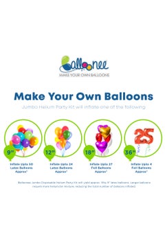 Balloonee Jumbo Disposable Helium Party Kit - Pack of 2, Helium Tank for Balloons At Home  - Image 3