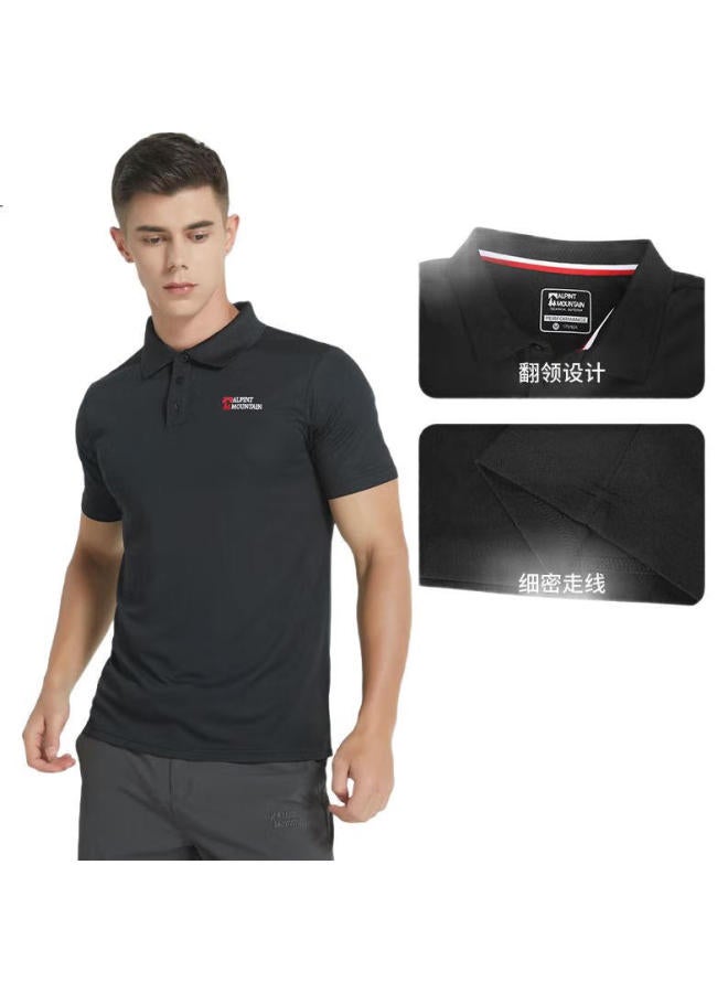 Alpint Mountain 3M Technology Quick-Dry Business Polo Shirt For Men, Summer Sports Outdoor Short-Sleeve Collared T-Shirt, Breathable - Image 3