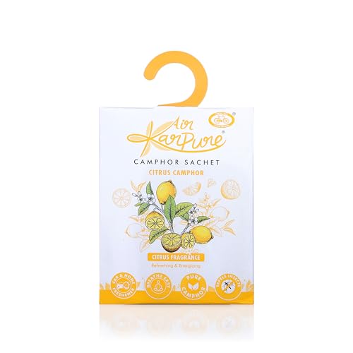 Cycle Pure Karpure Camphor Sachet - Pack of 3 | Air Freshener for Bathroom, Toilets, Cars, Wardrobes, Homes, & Offices | Oudh, Citrus, & Thyme Fragrance | Each Lasts up to 30 Days, 30gm Each - Image 2
