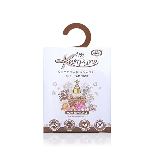 Cycle Pure Karpure Camphor Sachet - Pack of 3 | Air Freshener for Bathroom, Toilets, Cars, Wardrobes, Homes, & Offices | Oudh, Citrus, & Thyme Fragrance | Each Lasts up to 30 Days, 30gm Each - Image 4