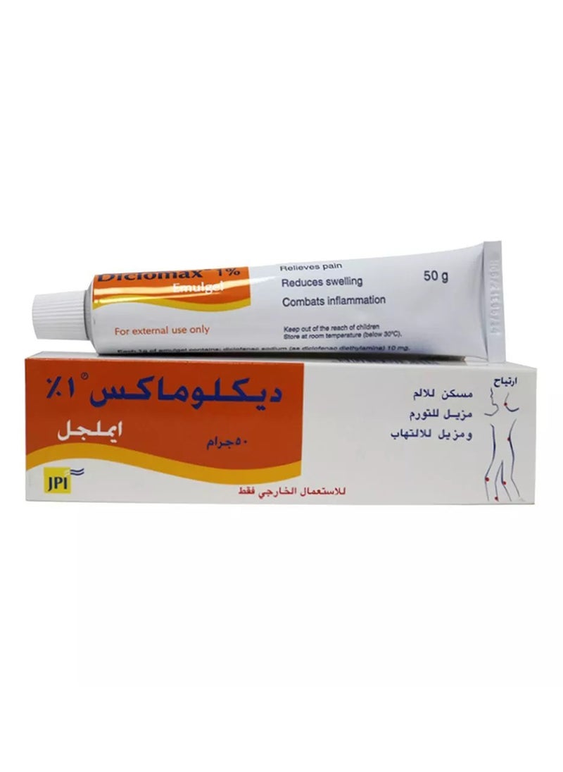DICLOMAX - 1% 50 g Diclofenac Diethylamine Emulgel - Image 1