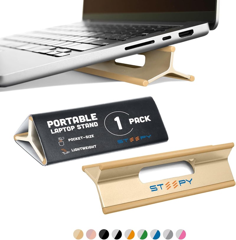 Steepy Adjustable Laptop Stand - 3 Heights Computer Riser for Desk - Portable Laptop Stand with Adjustable Height - Image 1