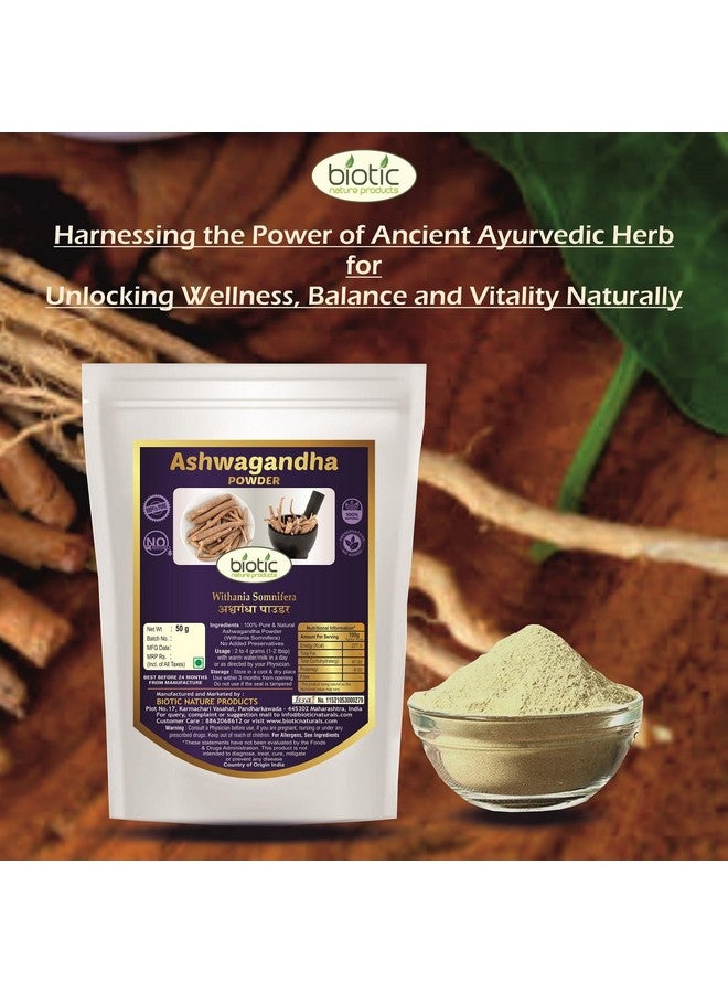 Biotic Safed Musli, Ashwagandha, Shatavari, Kaunch, Gokhru, Akarkara Powder - 300gms (50gms each) - Image 3