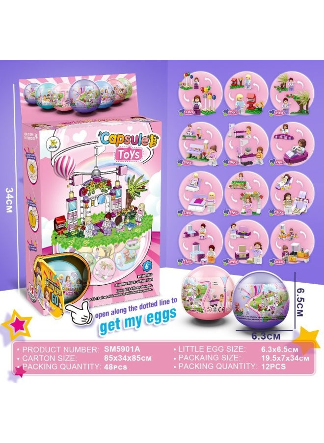ماركة غير محددة كتل Gashapon صندوق أعمى هدم لعبة الحيوان ديناصور لغز تجميعها الجسيمات الصغيرة هدية مؤسسية-الألوان: 6 في 1 روبوت التحول  - Image 5