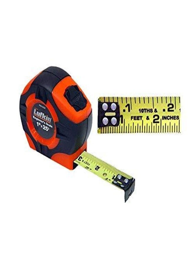 شريط الطاقة الهندسي من Bon Tool Lufkin PHV1425D عالي الوضوح، مقاس 25 قدمًا × 1 بوصة