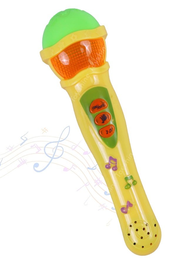 Toyshine Musical Microphone Singing Mic Toy with Lights and Clear Sound (Yellow) - Image 1