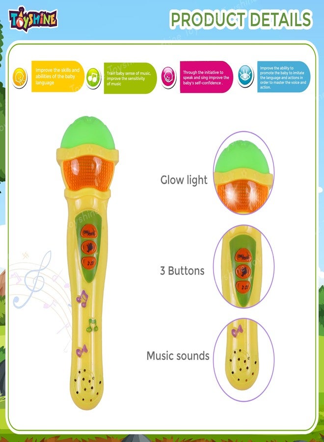 Toyshine Musical Microphone Singing Mic Toy with Lights and Clear Sound (Yellow) - Image 2