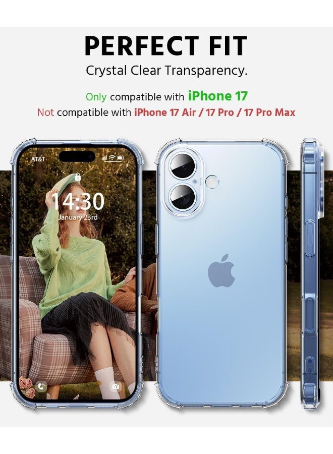 Compatible with iPhone 17 Case, Ultra Slim Thin Flexible Clear TPU, Scratch-Resistant Gel Rubber Soft Skin Silicone Case Cover for iPhone 17 6.3 inch, Clear - Image 2