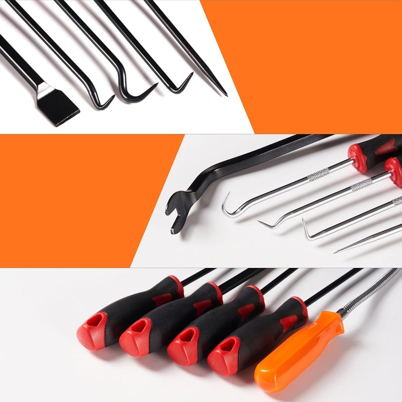 HARDK Hook and Pick Set with Case Plastic Fastener Door Panel Remover Precision Scraper Gasket Scraping Hose Removal Puller Magnetic Pick Up Tool Kit 11Pcs for Mechanic & Automotive & Electronic - Image 3