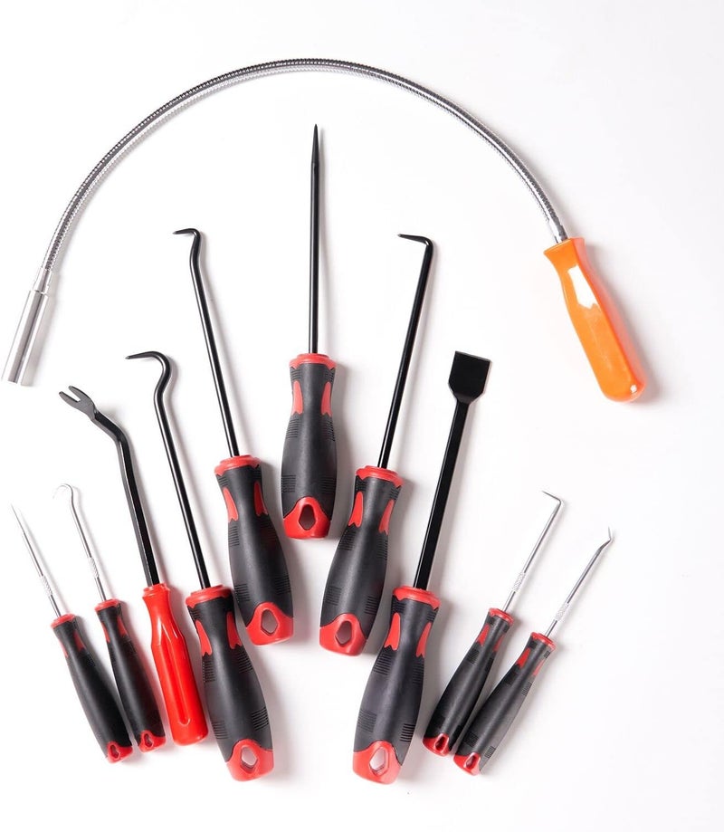 HARDK Hook and Pick Set with Case Plastic Fastener Door Panel Remover Precision Scraper Gasket Scraping Hose Removal Puller Magnetic Pick Up Tool Kit 11Pcs for Mechanic & Automotive & Electronic - Image 4