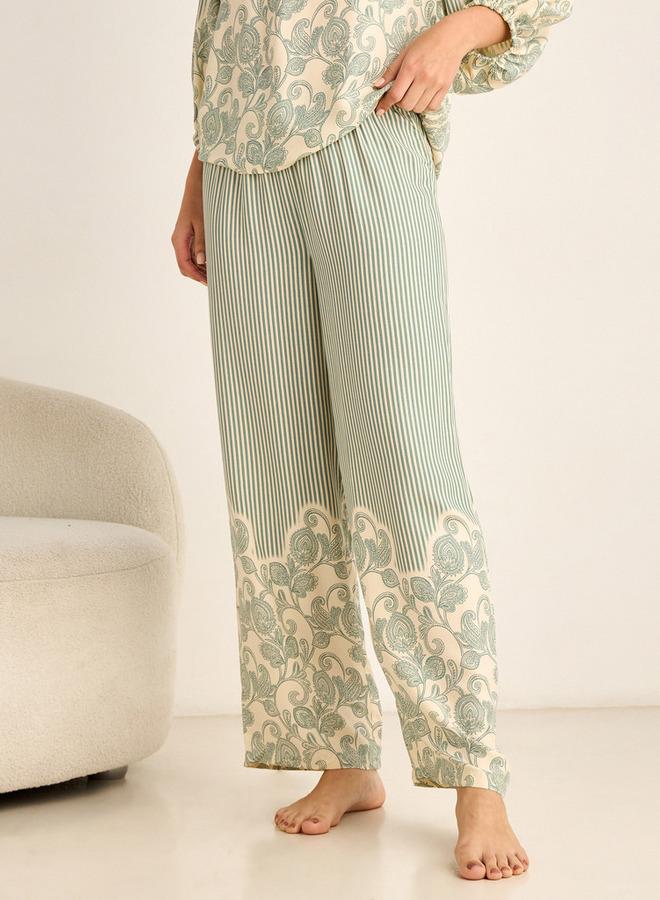 Splash FAV Pyjama Set Tassel Tie Up Top & Trousers Viscose - Image 4