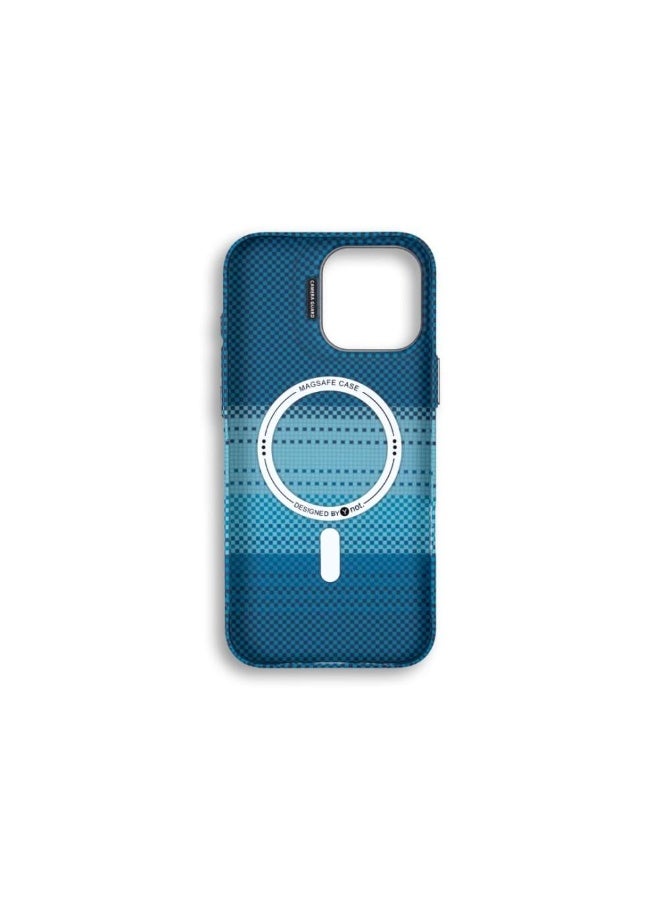 YNOT MagSafe carbon fiber protection case with camera stand for iPhone 16 Pro  - blue - Image 2