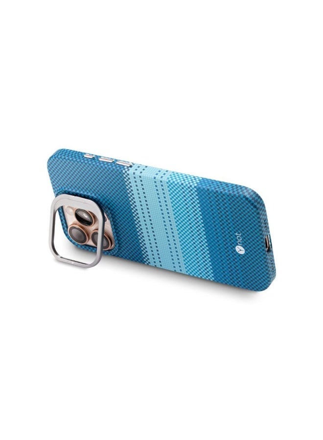 YNOT MagSafe carbon fiber protection case with camera stand for iPhone 16 Pro  - blue - Image 3