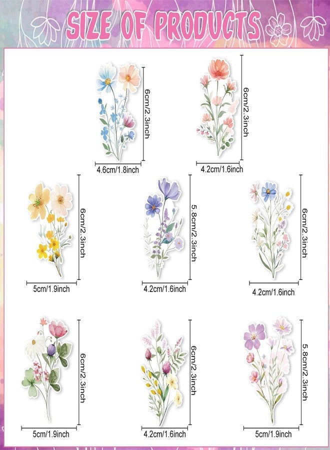 Rngmsi Wildflower Birthday Party Cupcake Toppers Decorations, 40PCS Floral Baby in Bloom Baby Shower Cake Decorations, Garden Flower Party Bridal Shower Wedding Decor for Girls Women - Image 3
