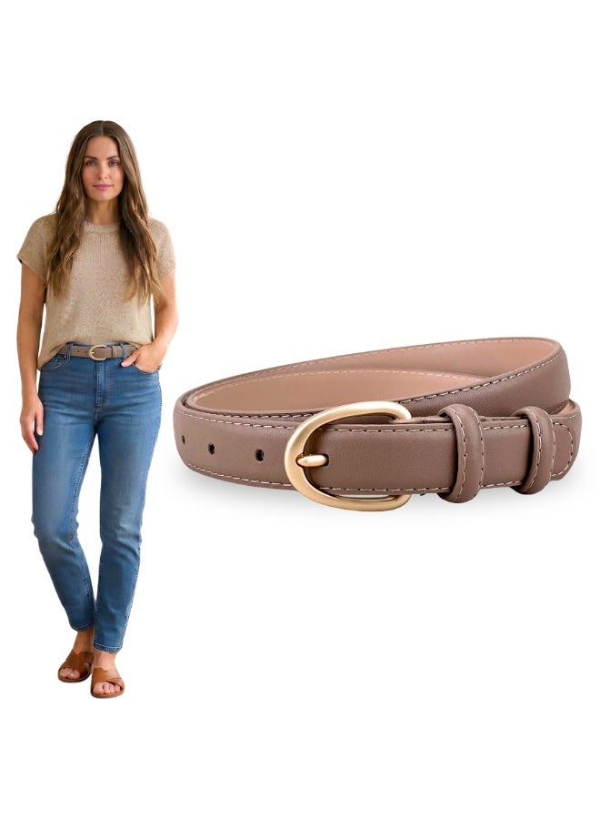 Classic Milano Women's Belt with Gift Box | Faux Leather Ladies Belt for Dresses, Jeans & Gowns | Stylish Womens Belt | Adjustable Girls Belt | Belt for Women with Elegant Buckle - Image 1