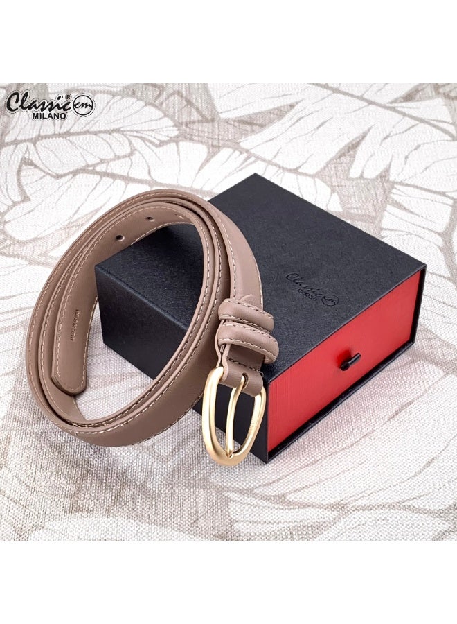 Classic Milano Women's Belt with Gift Box | Faux Leather Ladies Belt for Dresses, Jeans & Gowns | Stylish Womens Belt | Adjustable Girls Belt | Belt for Women with Elegant Buckle - Image 5