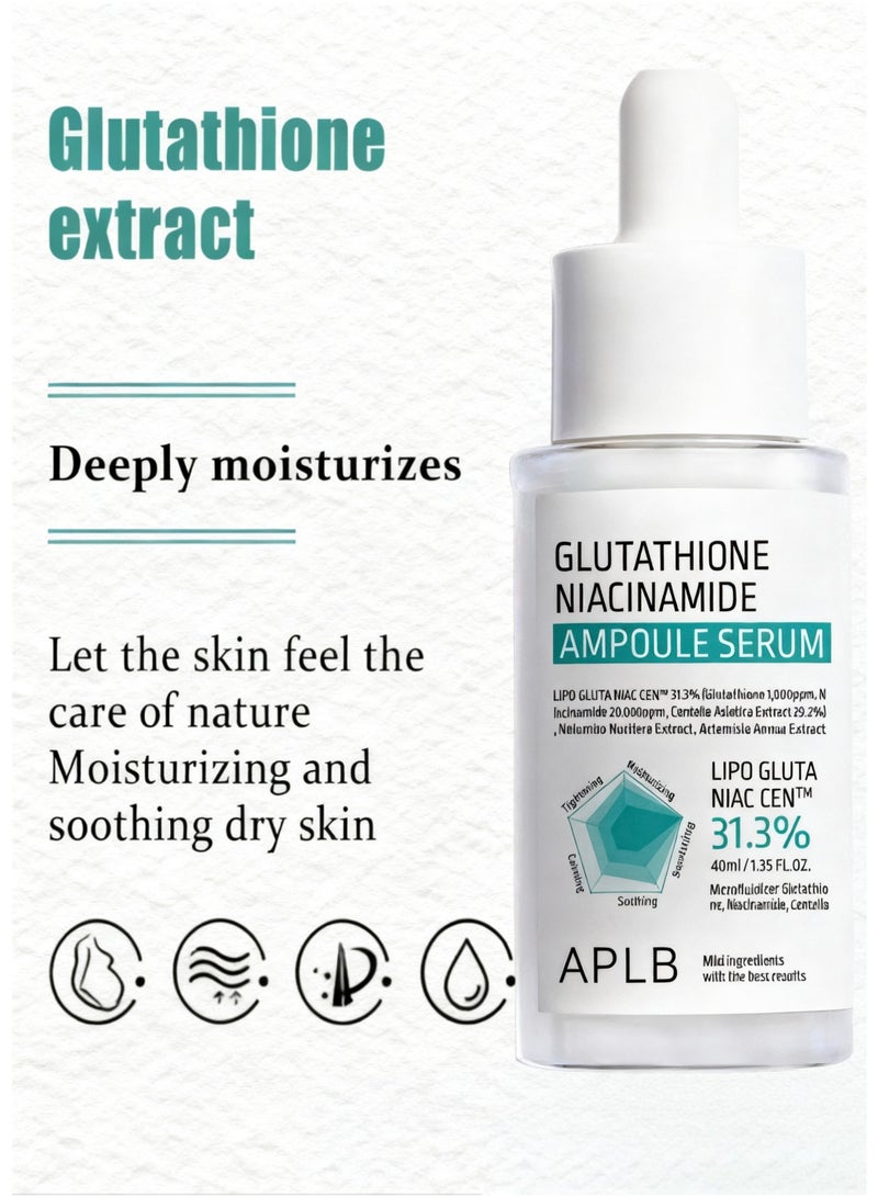 ايه بي ال بي مصل أمبولة APLB LIPO GLUTA NIAC CEN™ 31.3% - العناية الكورية بالبشرة مع الجلوتاثيون والنياسيناميد والسينتيلا آسياتيكا للترطيب والمرونة وتحسين الملمس (1.35 أونصة سائلة) - Image 5