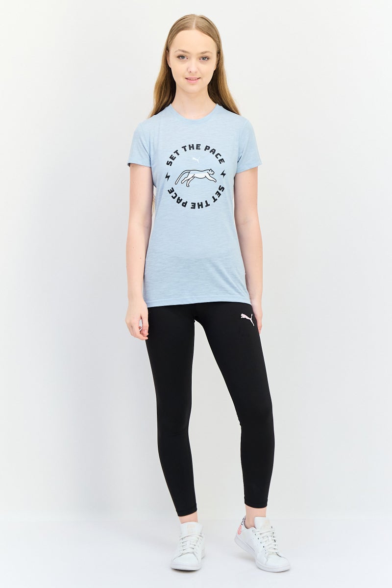 PUMA Women Sportswear Fit Short Sleeve Running T-Shirt, Light Turquoise - Image 4