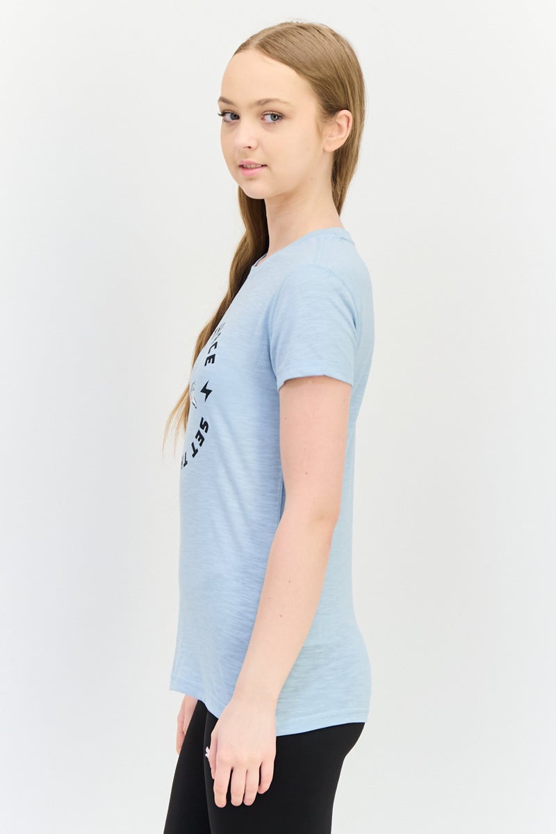 PUMA Women Sportswear Fit Short Sleeve Running T-Shirt, Light Turquoise - Image 3