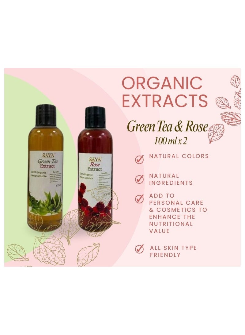 Organic  Water Soluble extracts for cosmetics -100 ml x 2
