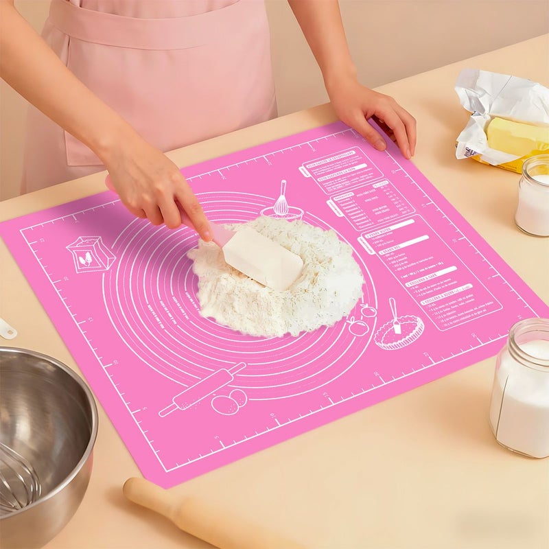 Optimized English Product Title: "Pink Extra Large Pastry Mat - Perfect for Home Kitchen, Hotel, and Holiday Baking! Size: 15.74in11.61in, Non-Stick & Non-Slip Surface" - Image 2