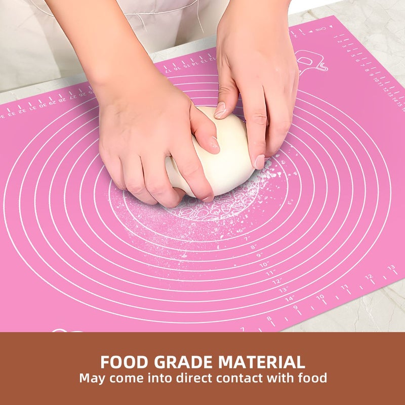 Optimized English Product Title: "Pink Extra Large Pastry Mat - Perfect for Home Kitchen, Hotel, and Holiday Baking! Size: 15.74in11.61in, Non-Stick & Non-Slip Surface" - Image 4