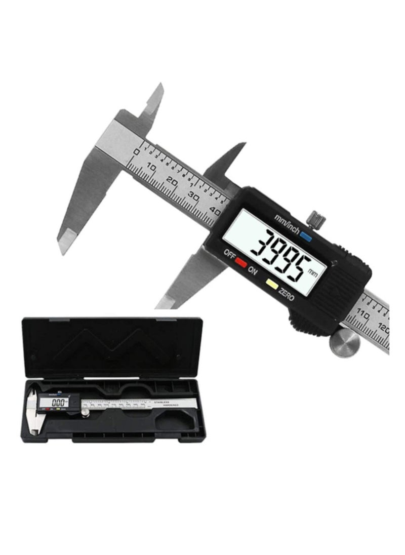 Generic - Digital Caliper 6 inch Micrometer with Large LCD Screen Inch and Millimeter Conversion Vernier Caliper Scale Measuring Tool for Household - Image 1