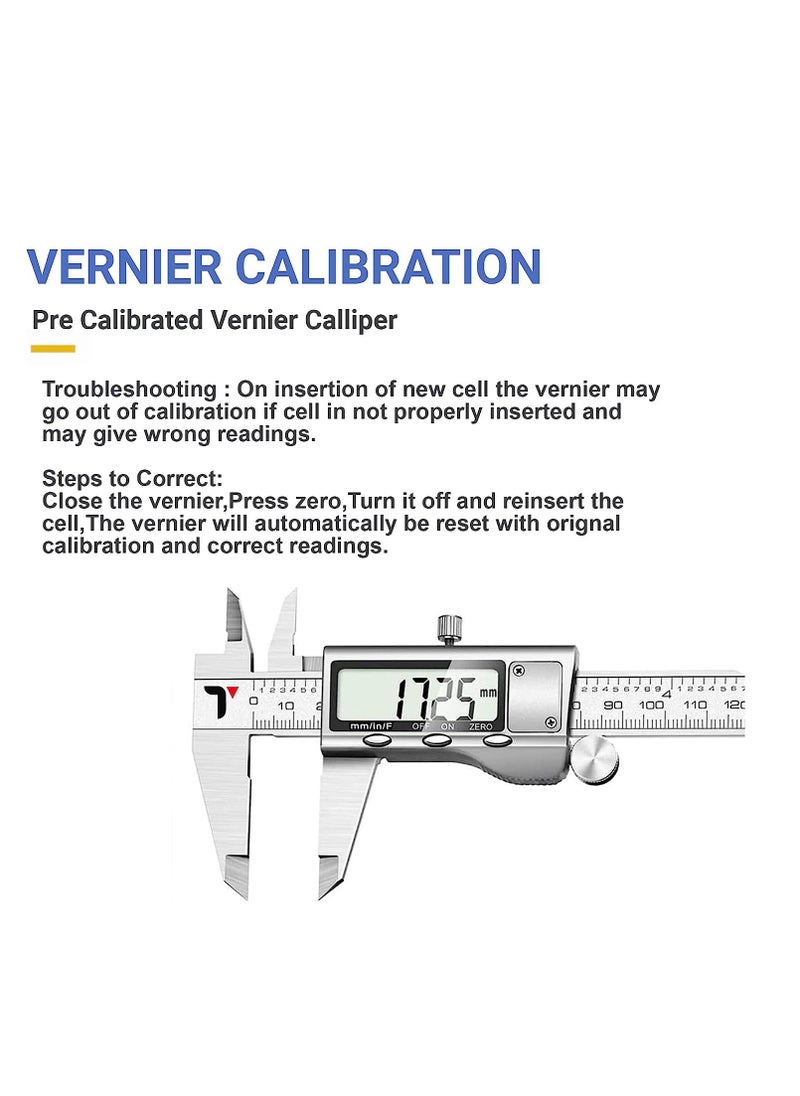 Generic - Digital Caliper 6 inch Micrometer with Large LCD Screen Inch and Millimeter Conversion Vernier Caliper Scale Measuring Tool for Household - Image 1