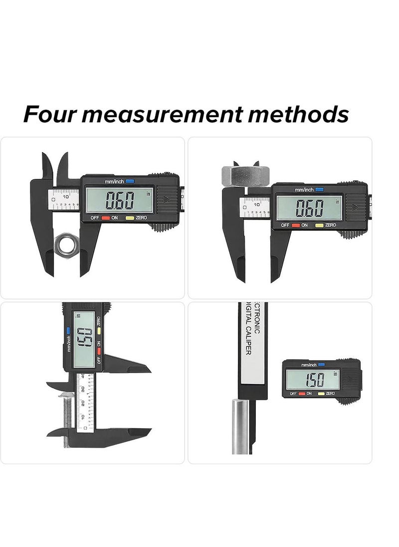 Generic - Digital Caliper 6 inch Micrometer with Large LCD Screen Inch and Millimeter Conversion Vernier Caliper Scale Measuring Tool for Household - Image 1