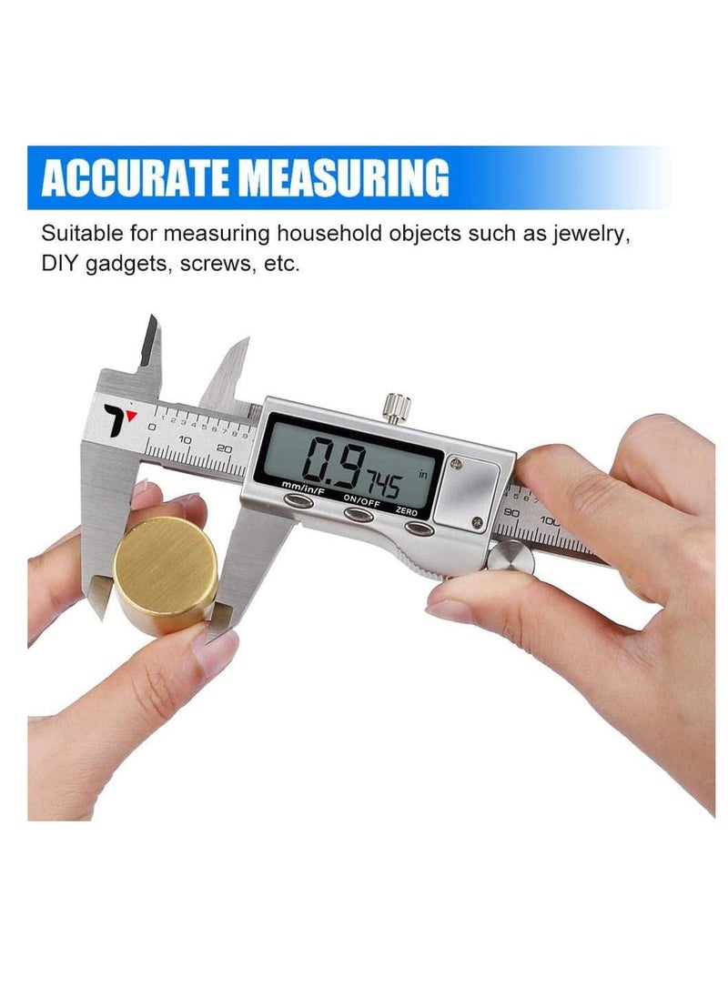 Generic - Digital Caliper 6 inch Micrometer with Large LCD Screen Inch and Millimeter Conversion Vernier Caliper Scale Measuring Tool for Household - Image 1