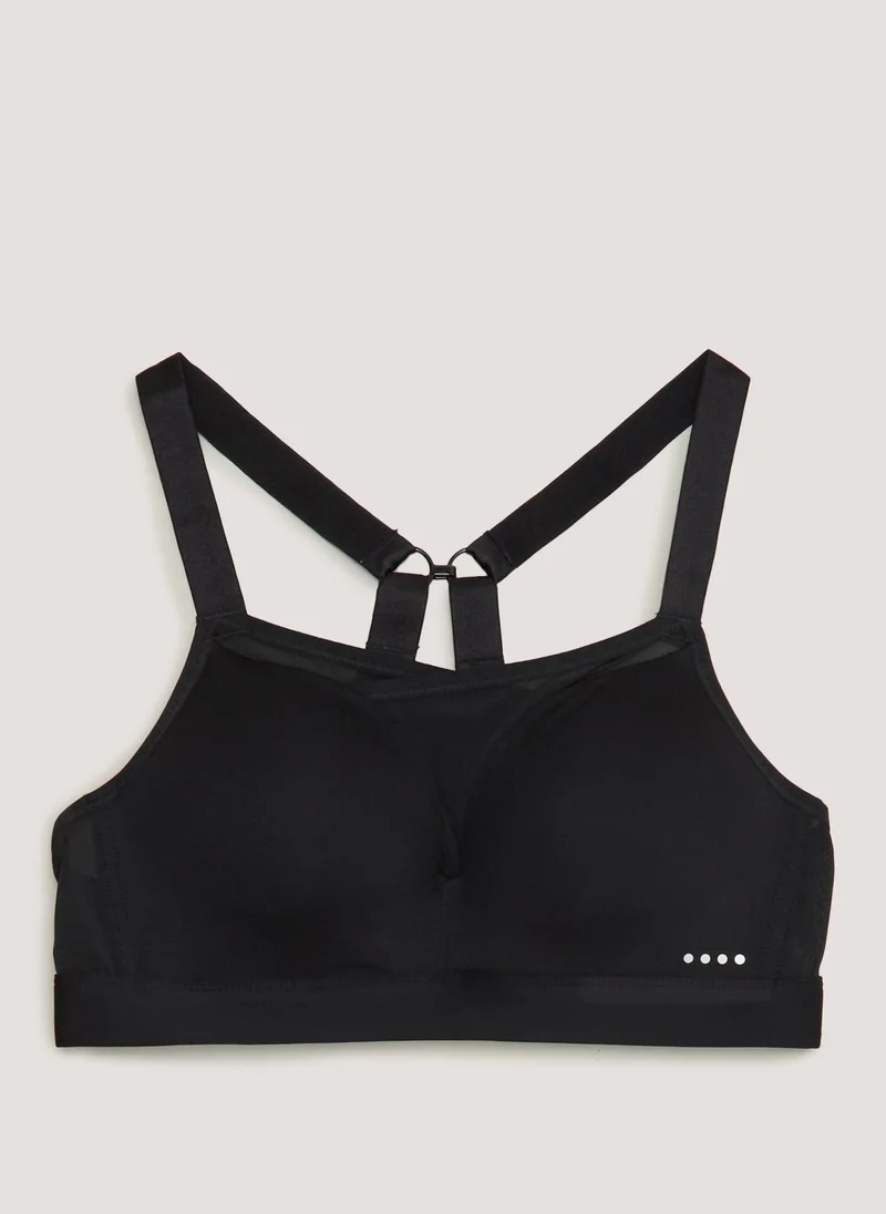 Matalan Souluxe Black Mesh Sports Bra