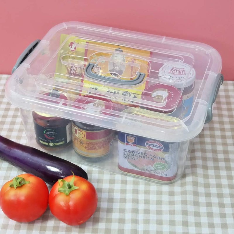 Zerdyne Set of 6 Clear Storage Boxes, 7 L Plastic Latching Storage Box Container - Image 5