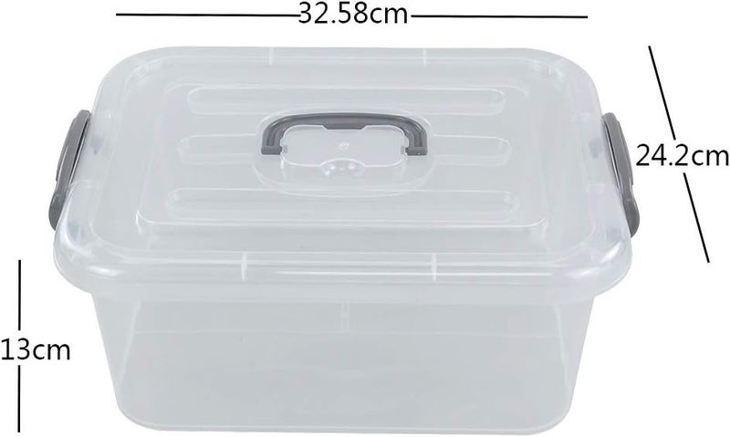 Zerdyne Set of 6 Clear Storage Boxes, 7 L Plastic Latching Storage Box Container - Image 2