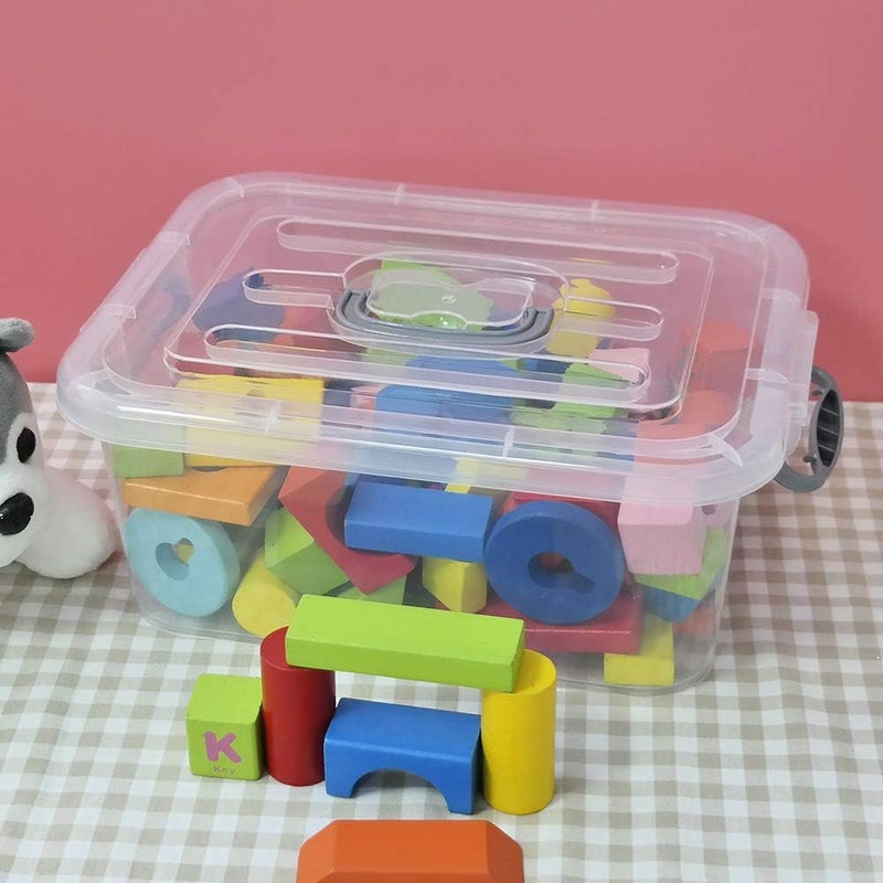 Zerdyne Set of 6 Clear Storage Boxes, 7 L Plastic Latching Storage Box Container - Image 4