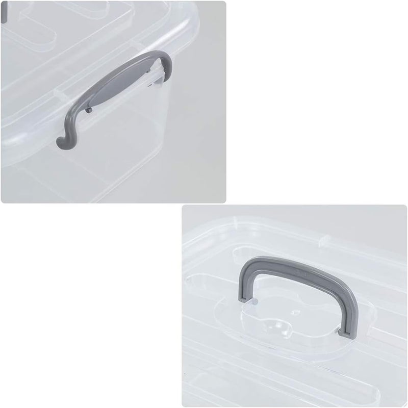 Zerdyne Set of 6 Clear Storage Boxes, 7 L Plastic Latching Storage Box Container - Image 3