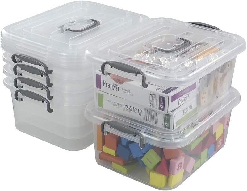 Zerdyne Set of 6 Clear Storage Boxes, 7 L Plastic Latching Storage Box Container - Image 1