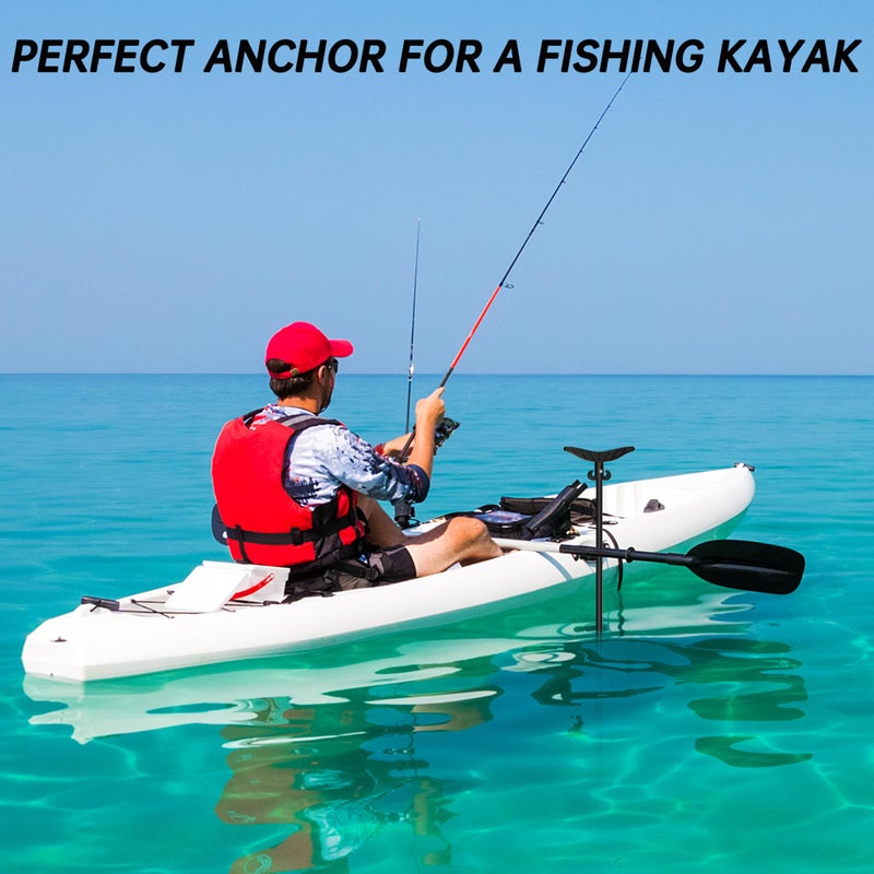 itayak 8.63' Shallow Water Anchor Pole, 2 Piece Fiberglass Boat Anchor with T-Handle, Pole Anchor with 316 Stainless Tip for Boat, Fishing Kayak (Gloves Included) - Image 5