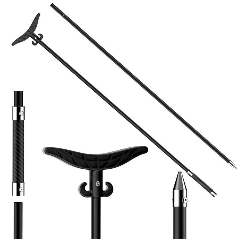 itayak 8.63' Shallow Water Anchor Pole, 2 Piece Fiberglass Boat Anchor with T-Handle, Pole Anchor with 316 Stainless Tip for Boat, Fishing Kayak (Gloves Included) - Image 1