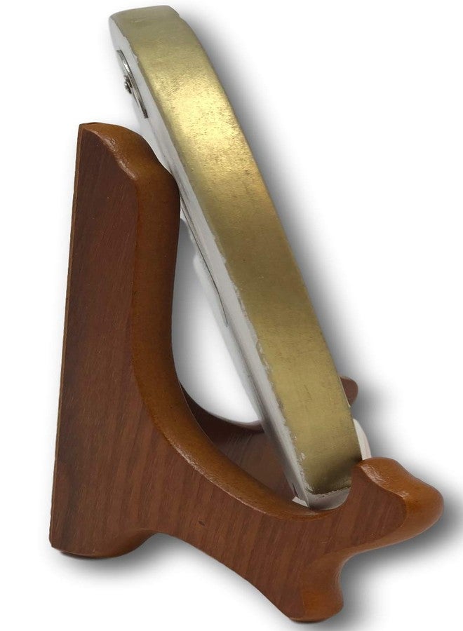 BANBERRY DESIGNS Walnut Folding Wood Easels - Display Plate Stands - Premium Quality - 5" H - Set of 3 Pieces - Image 4