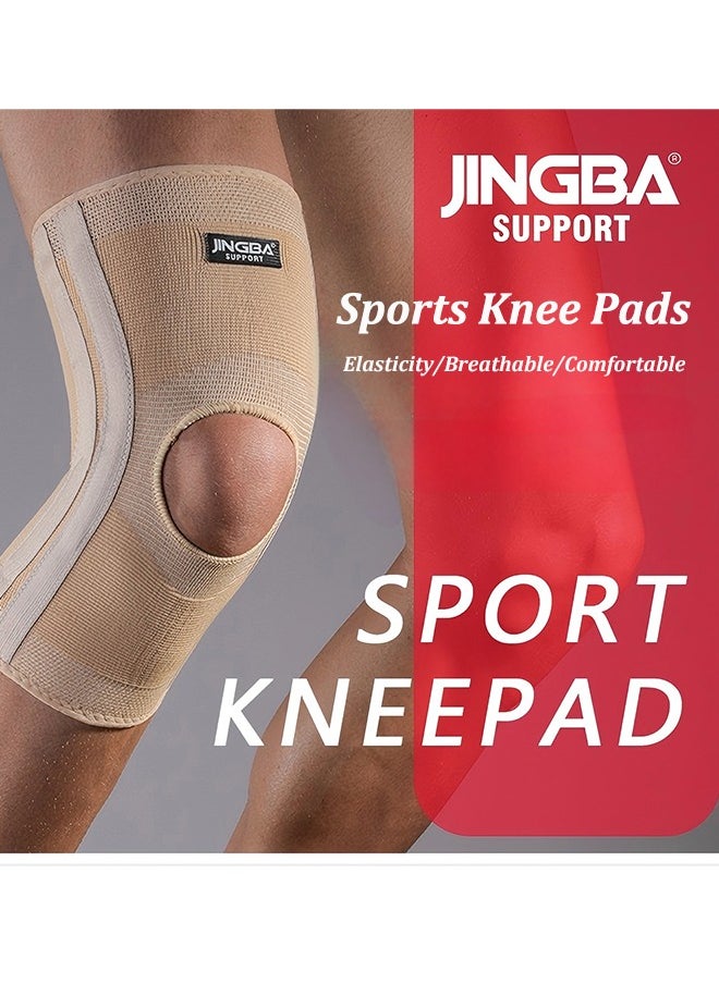 جينجبا سابورت - وسادات الركبة الرياضية من JINGBA، تدعم الزنبرك في الهواء الطلق، معدات الحماية، تسلق الجبال، كرة السلة، كرة القدم، الجري، اللياقة البدنية، مناسبة للرجال والنساء، وسادات الركبة الضاغطة، تدعم تخفيف الألم، التعافي السريع، تمزق الغضروف المفصلي، الرباط الصليبي الأمامي، الرباط الجانبي الإنسي، التهاب المفاصل، الجري، الحماية الرياضية - Image 1